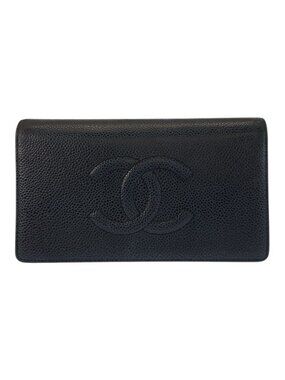 Chanel CC Logo Black Leather Wallet